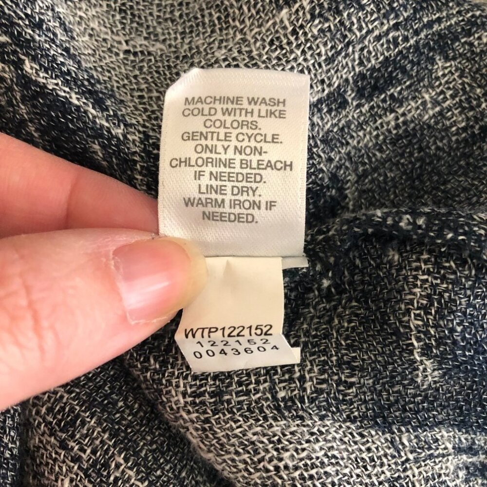 J Jill Pure Jill Linen Blend Blouse Petite Size PM Blue Gray - Picture 9 of 9